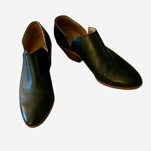 Madewell Gloria Black Leather Slip On Woman’s Block Heel Ankle Shoe Boots Sz 9.5